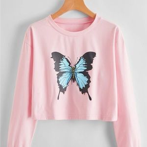 ROMWE Butterfly Print Tee